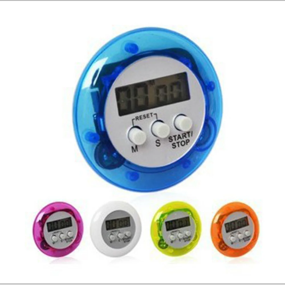 Circular LCD Digital Kitchen Countdown Timer Cooking Tools Counter Reverse Timer Back Stand Alarm Clock Magnetic Five Colors